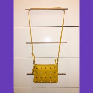 STUDDED YELLOW CROSSBODY PURSE
